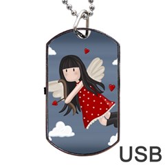 Cupid girl Dog Tag USB Flash (One Side)