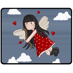 Cupid girl Double Sided Fleece Blanket (Medium) 