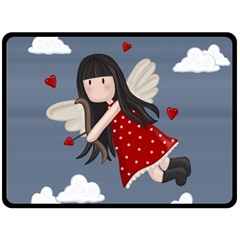 Cupid girl Double Sided Fleece Blanket (Large) 