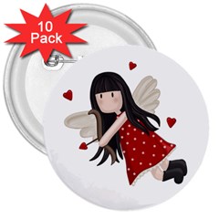 Cupid Girl 3  Buttons (10 Pack)  by Valentinaart