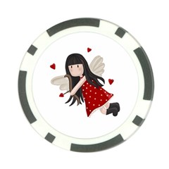 Cupid Girl Poker Chip Card Guard by Valentinaart