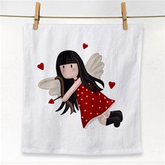 Cupid Girl Face Towel by Valentinaart