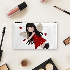 Cupid Girl Cosmetic Bag (small)  by Valentinaart