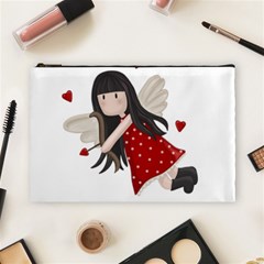 Cupid Girl Cosmetic Bag (large)  by Valentinaart