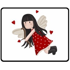 Cupid Girl Fleece Blanket (medium)  by Valentinaart