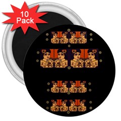 Geisha With Friends In Lotus Garden Having A Calm Evening 3  Magnets (10 Pack)  by pepitasart