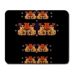 Geisha With Friends In Lotus Garden Having A Calm Evening Large Mousepads by pepitasart