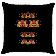 Geisha With Friends In Lotus Garden Having A Calm Evening Throw Pillow Case (black) by pepitasart