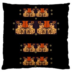 Geisha With Friends In Lotus Garden Having A Calm Evening Large Cushion Case (two Sides) by pepitasart