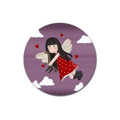 Cupid Girl Magnet 3  (round) by Valentinaart