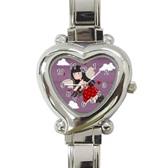 Cupid Girl Heart Italian Charm Watch by Valentinaart