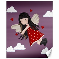 Cupid Girl Canvas 11  X 14   by Valentinaart