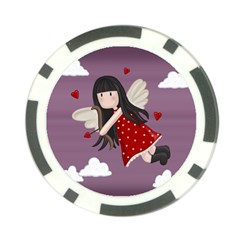 Cupid Girl Poker Chip Card Guard by Valentinaart