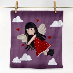 Cupid Girl Face Towel by Valentinaart