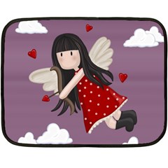 Cupid Girl Double Sided Fleece Blanket (mini)  by Valentinaart