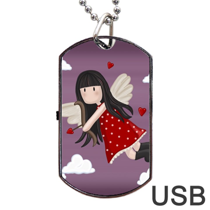 Cupid girl Dog Tag USB Flash (Two Sides)