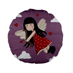 Cupid Girl Standard 15  Premium Round Cushions by Valentinaart