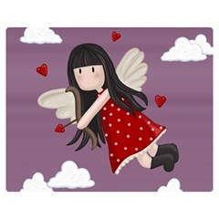 Cupid Girl Double Sided Flano Blanket (medium)  by Valentinaart