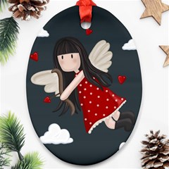 Cupid Girl Ornament (oval)