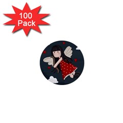 Cupid Girl 1  Mini Buttons (100 Pack)  by Valentinaart