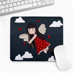 Cupid Girl Large Mousepads by Valentinaart