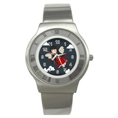 Cupid Girl Stainless Steel Watch by Valentinaart