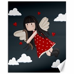 Cupid Girl Canvas 11  X 14   by Valentinaart