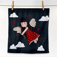 Cupid Girl Face Towel by Valentinaart