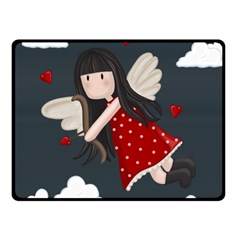 Cupid Girl Fleece Blanket (small) by Valentinaart