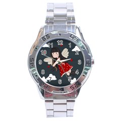 Cupid Girl Stainless Steel Analogue Watch by Valentinaart