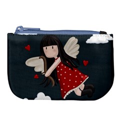 Cupid Girl Large Coin Purse by Valentinaart