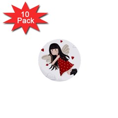 Cupid Girl 1  Mini Buttons (10 Pack)  by Valentinaart