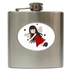 Cupid Girl Hip Flask (6 Oz) by Valentinaart