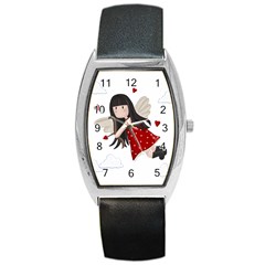 Cupid Girl Barrel Style Metal Watch by Valentinaart