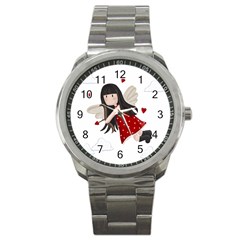 Cupid Girl Sport Metal Watch by Valentinaart