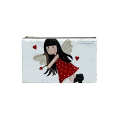 Cupid Girl Cosmetic Bag (small)  by Valentinaart