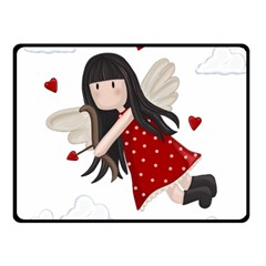 Cupid Girl Fleece Blanket (small) by Valentinaart