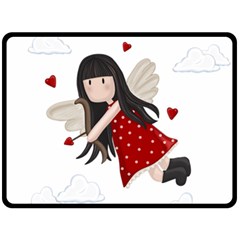 Cupid Girl Double Sided Fleece Blanket (large)  by Valentinaart