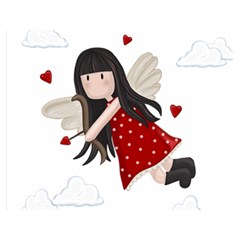 Cupid Girl Double Sided Flano Blanket (medium)  by Valentinaart