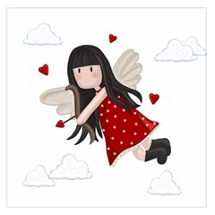 Cupid Girl Large Satin Scarf (square) by Valentinaart