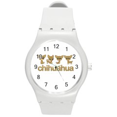 Chihuahua Round Plastic Sport Watch (m) by Valentinaart