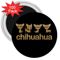 Chihuahua 3  Magnets (100 Pack) by Valentinaart