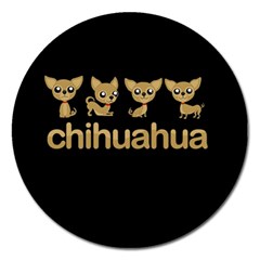 Chihuahua Magnet 5  (round) by Valentinaart