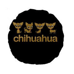 Chihuahua Standard 15  Premium Round Cushions by Valentinaart