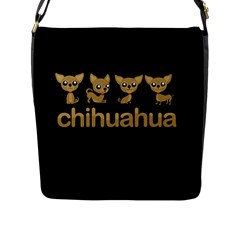 Chihuahua Flap Messenger Bag (l)  by Valentinaart