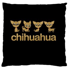 Chihuahua Large Flano Cushion Case (two Sides) by Valentinaart