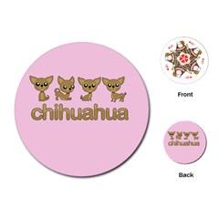 Chihuahua Playing Cards (round)  by Valentinaart