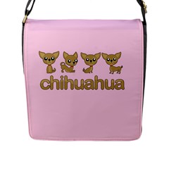 Chihuahua Flap Messenger Bag (l)  by Valentinaart