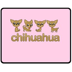 Chihuahua Double Sided Fleece Blanket (medium)  by Valentinaart