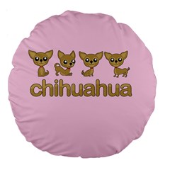 Chihuahua Large 18  Premium Flano Round Cushions by Valentinaart